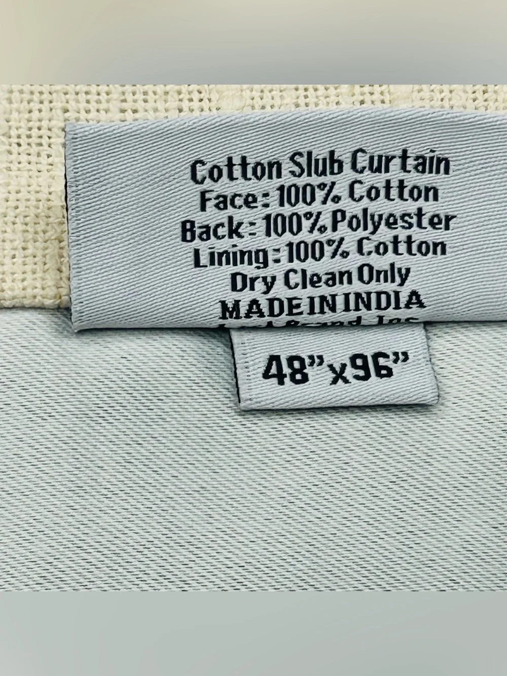 QUINCE Set Of 2 48x96 Cotton Slub Room Darkening Curtains Natural 0369